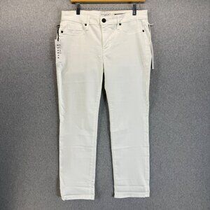 Parker Smith Womens White Courtney Cuffed Crop Denim Jeans Size 10 /‎ 30 NWT